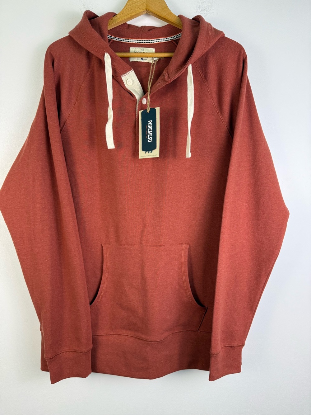 The Normal Brand Puremeso Rust Orange Hooded Sweatshirt
